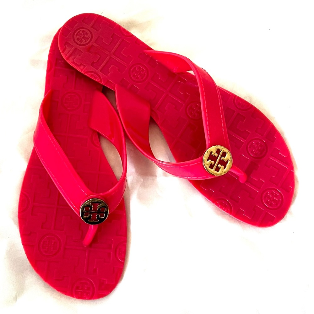 Tory Burch Hot Pink Logo Thong Sandal - Picture 2 of 6